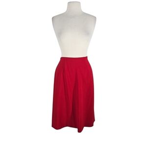 Escada Red Wool Full Skirt